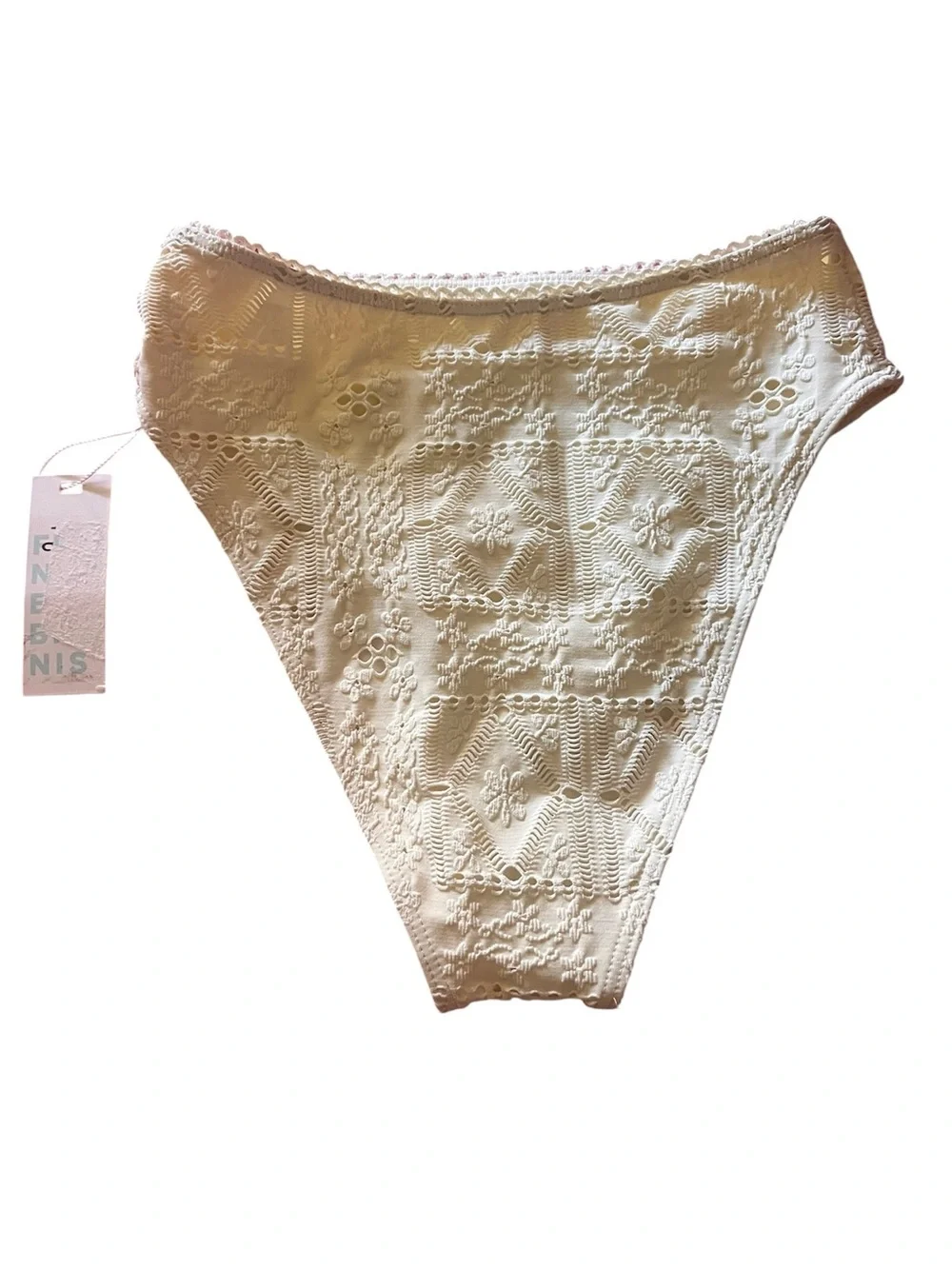 FRANKIE'S BIKINIS Jenna High Waist Bikini in Angel Dust Bottom NWT Small MSRP$90